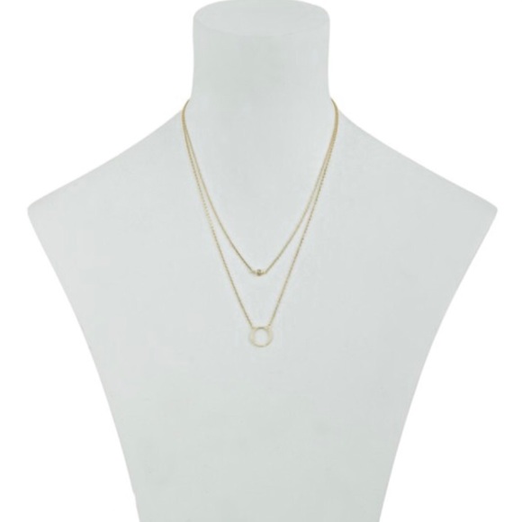 Gold Dipped Circle Charm Necklace - Picture 2 of 2